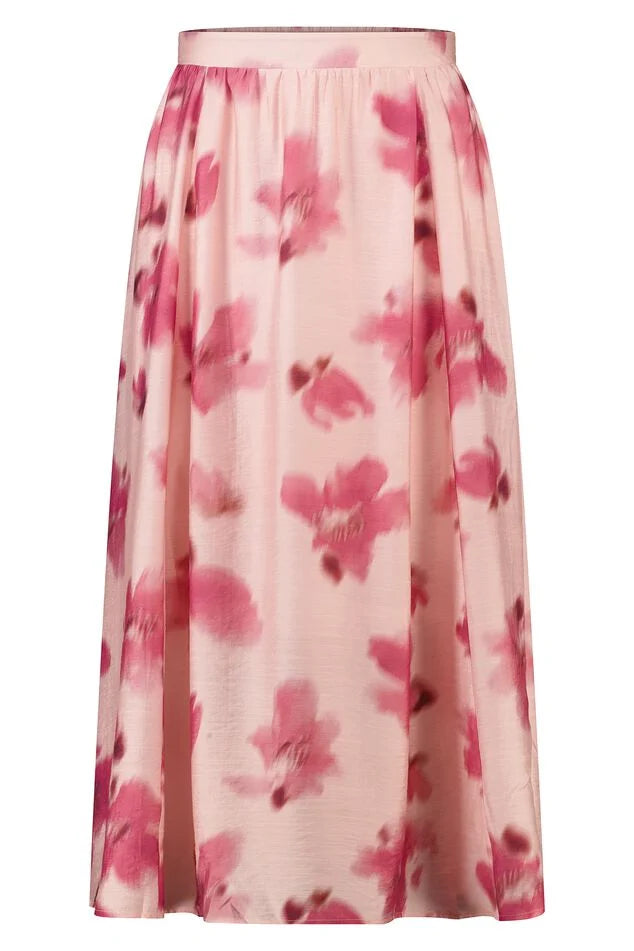 Jupe satinée à imprimé floral