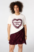 T shirt avec illustration en dentelle