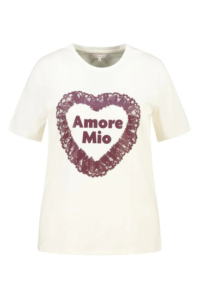 T shirt avec illustration en dentelle
